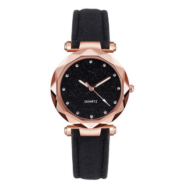 Women's Causal Watch With Leather Belts And Sandblasted Background Luxury Wristwatch Excellent Design Perfect Gift