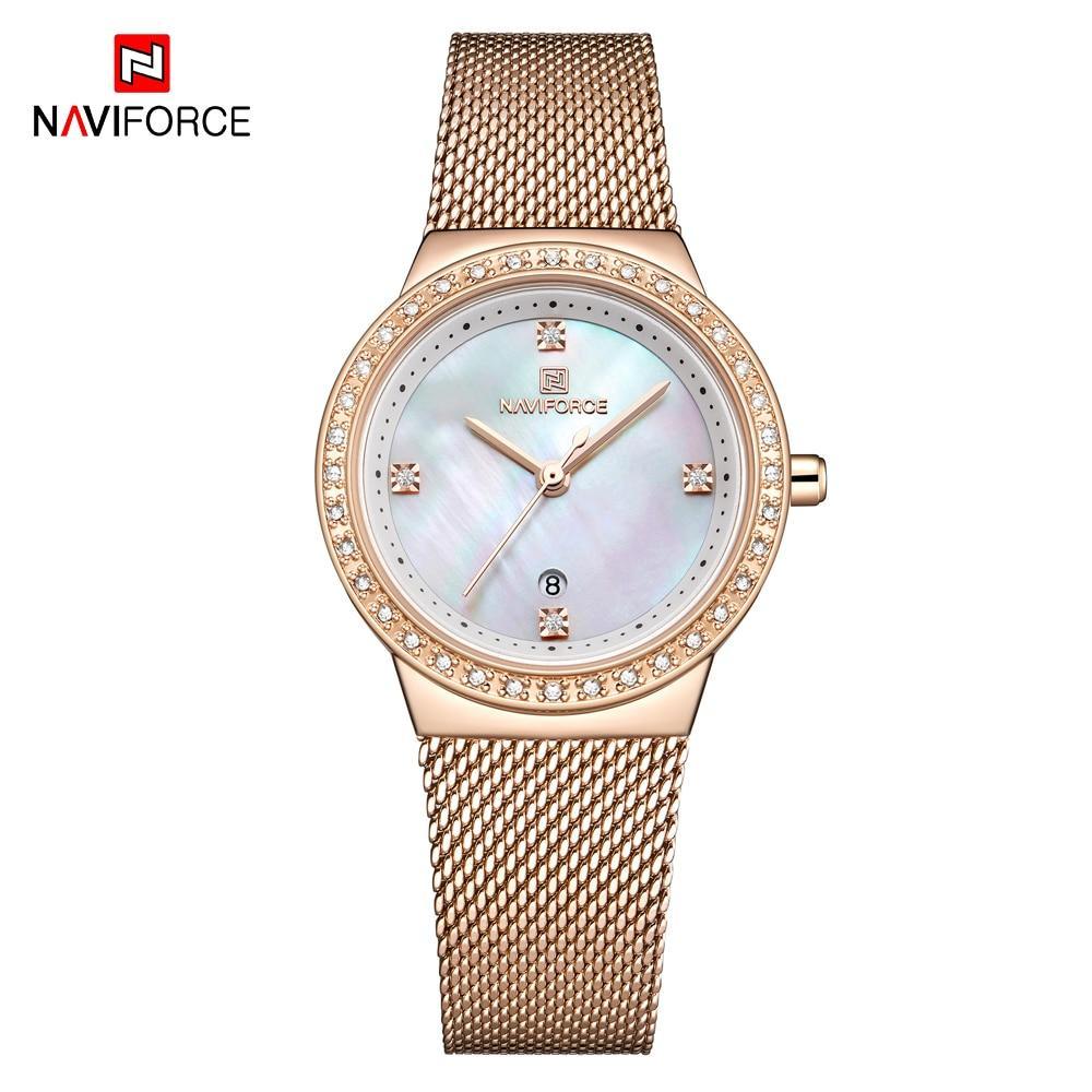 Fashion Elegant Watches Luxury Analog Women Watch With Date Casual Quartz Wristwatch With Stainless Steel Mesh Band Perfect Gift