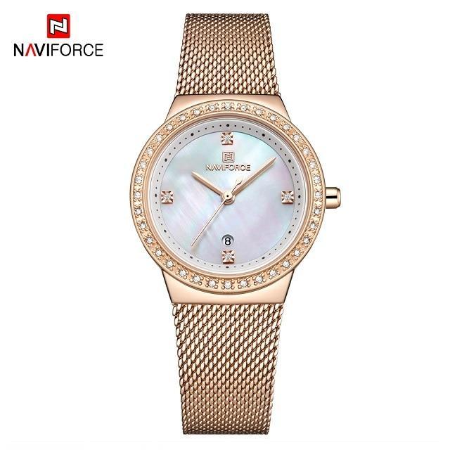 Fashion Elegant Watches Luxury Analog Women Watch With Date Casual Quartz Wristwatch With Stainless Steel Mesh Band Perfect Gift