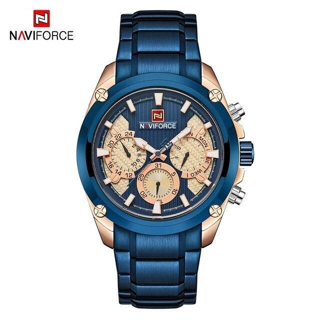 Men's Waterproof Stainless Steel Watch With Chronometers Business Style Wristwatch Unique Design Perfect Gift