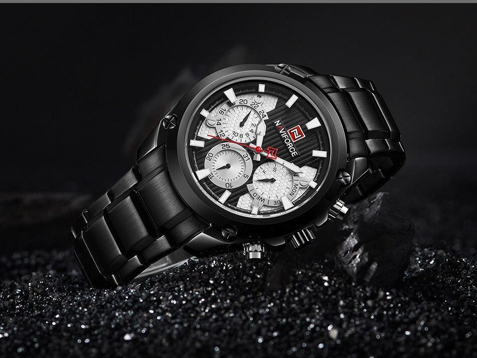 Men's Waterproof Stainless Steel Watch With Chronometers Business Style Wristwatch Unique Design Perfect Gift
