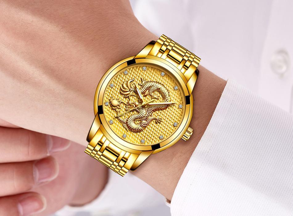 Men's Waterproof Watch With 3D Dragon Design Excellent Look Perfect Gift For Your Man