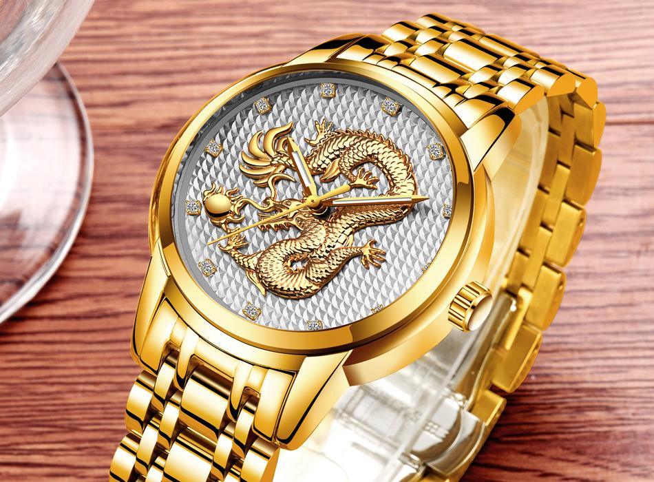Men's Waterproof Watch With 3D Dragon Design Excellent Look Perfect Gift For Your Man