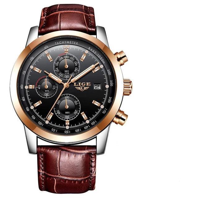 Men's Waterproof Watch With Chronometers Date Display And Fluorescent Pointers Excellent Look Perfect Gift