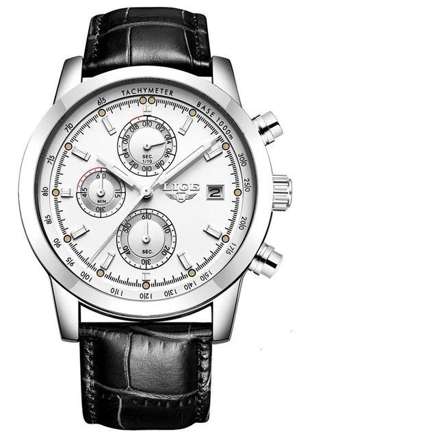 Men's Waterproof Watch With Chronometers Date Display And Fluorescent Pointers Excellent Look Perfect Gift