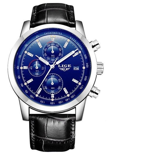 Men's Waterproof Watch With Chronometers Date Display And Fluorescent Pointers Excellent Look Perfect Gift