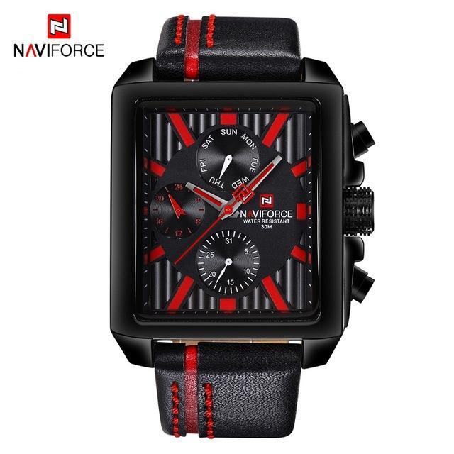 Men's Waterproof Watch With Leather Belt And Chronometers Retro Style Unique Shape Excellent Gift