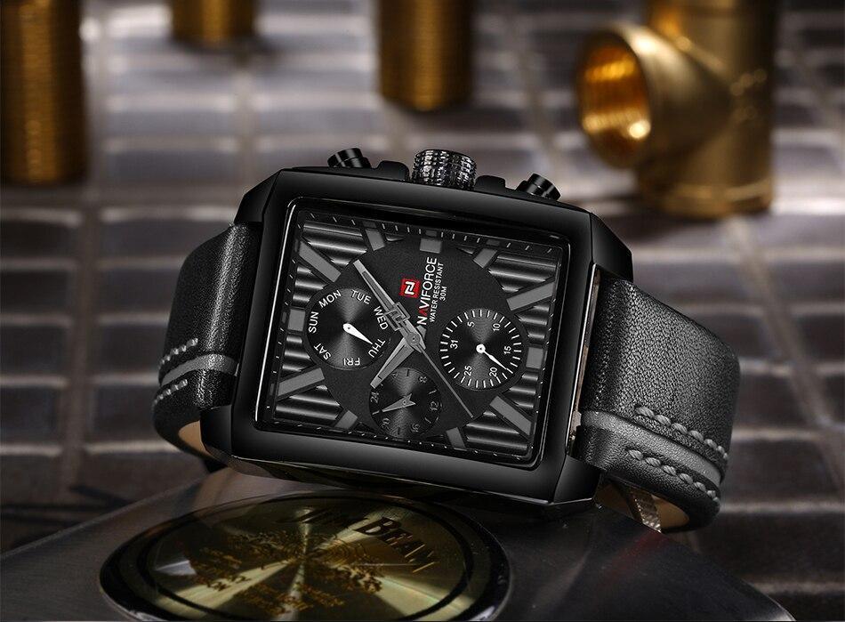 Men's Waterproof Watch With Leather Belt And Chronometers Retro Style Unique Shape Excellent Gift