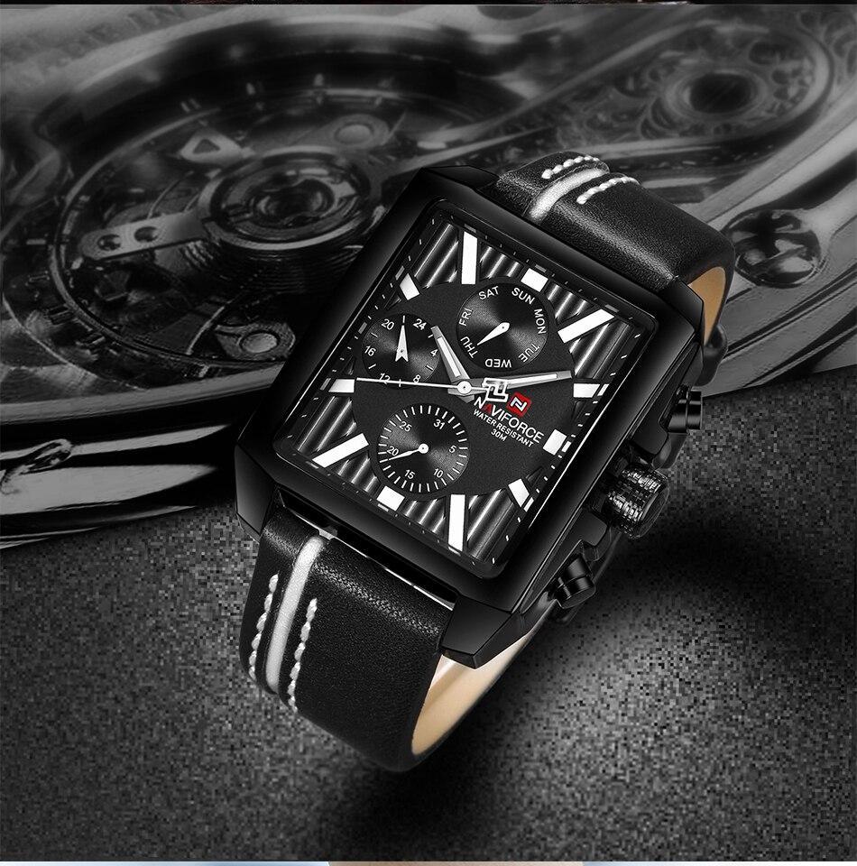 Men's Waterproof Watch With Leather Belt And Chronometers Retro Style Unique Shape Excellent Gift
