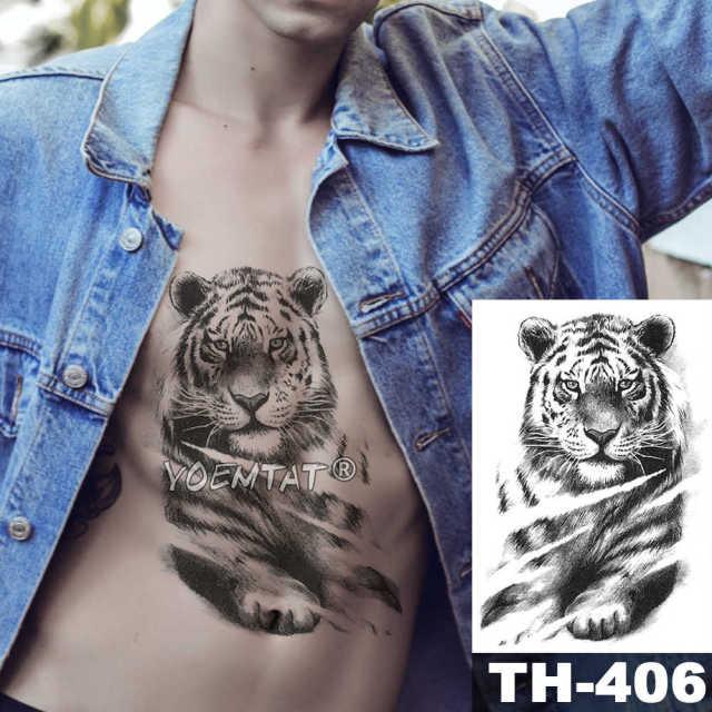 Realistic Temporary Lion Wolf Sticker Tattoo Waterproof Elegant Body Arm Warrior Tattoo For Mens
