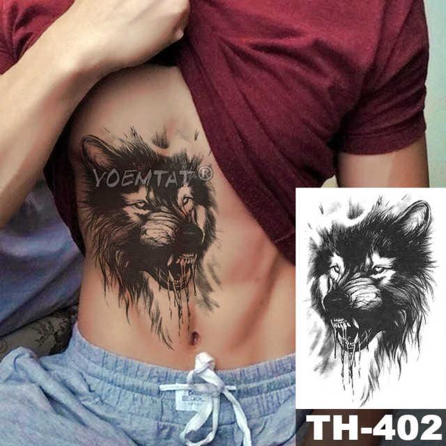 Realistic Temporary Lion Wolf Sticker Tattoo Waterproof Elegant Body Arm Warrior Tattoo For Mens