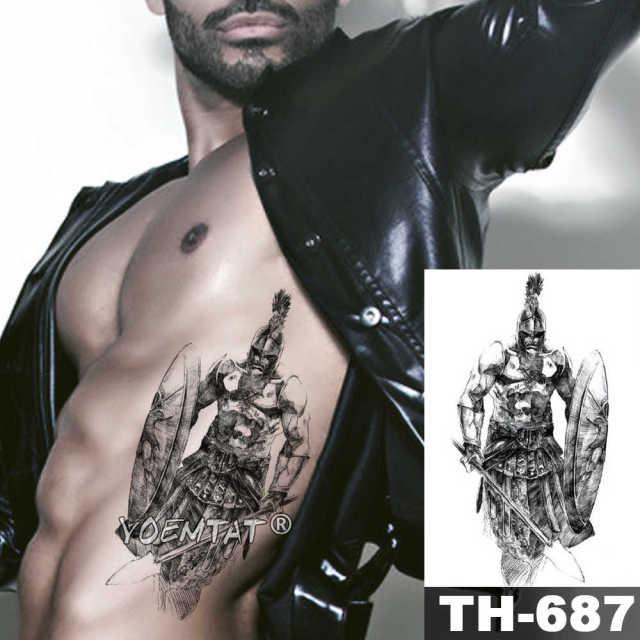 Realistic Temporary Lion Wolf Sticker Tattoo Waterproof Elegant Body Arm Warrior Tattoo For Mens