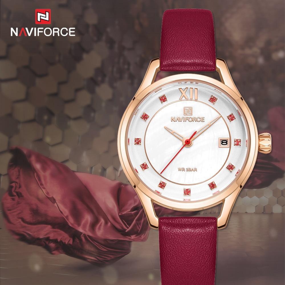 Women's Elegant Watch With Leather Belt And Metal Case Waterproof Wristwatch Excellent Design Perfect Gift