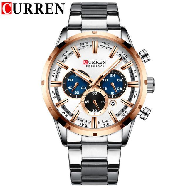 Men's Sports Waterproof Stainless Steel Watch With Chronometers And Special Date Display Unique Design Perfect Gift
