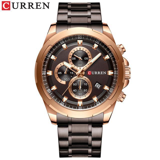 Men's Water Resistant Watch With Chronometers Day View Unique Design Perfect Gift
