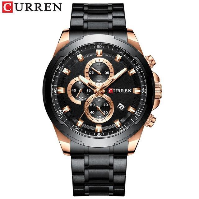 Men's Water Resistant Watch With Chronometers Day View Unique Design Perfect Gift