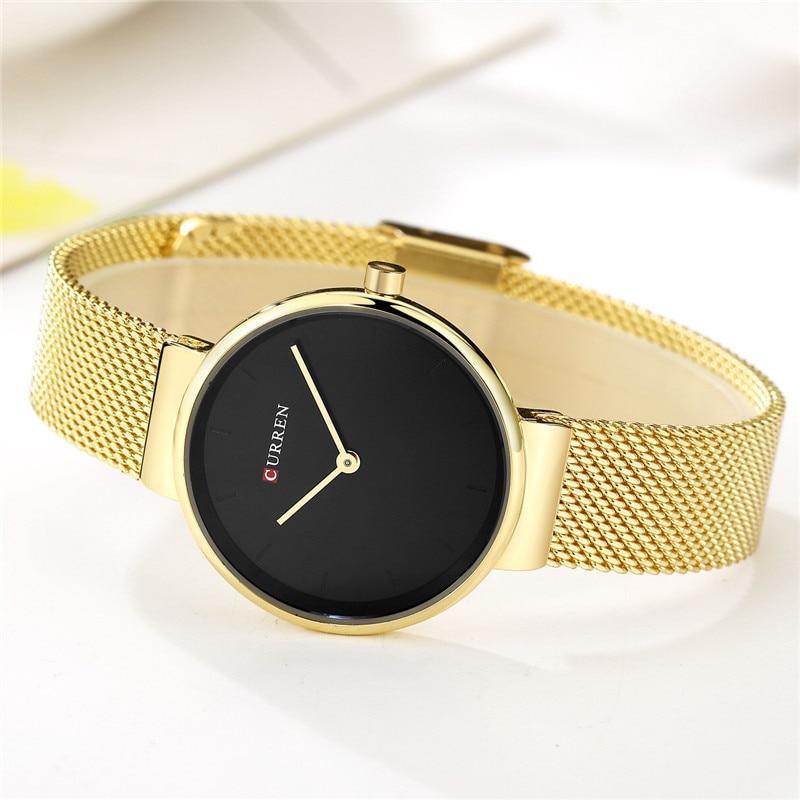 Women's Casual Stainless Steel Watch With Knitted Bracelet Excellent Background Unique Design Perfect For Her