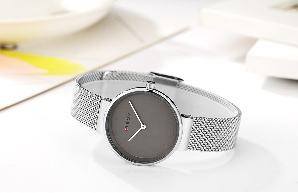 Women's Casual Stainless Steel Watch With Knitted Bracelet Excellent Background Unique Design Perfect For Her