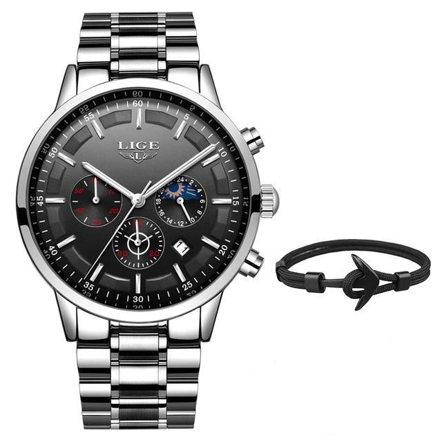 Men's Waterproof Watch With Chronometers And Date Display Unique Design Perfect Gift