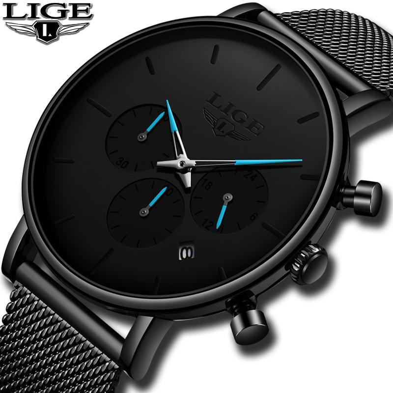 Men's Elegant Waterproof Watch With Chronometers And Color Hands Unique Design Excellent Look