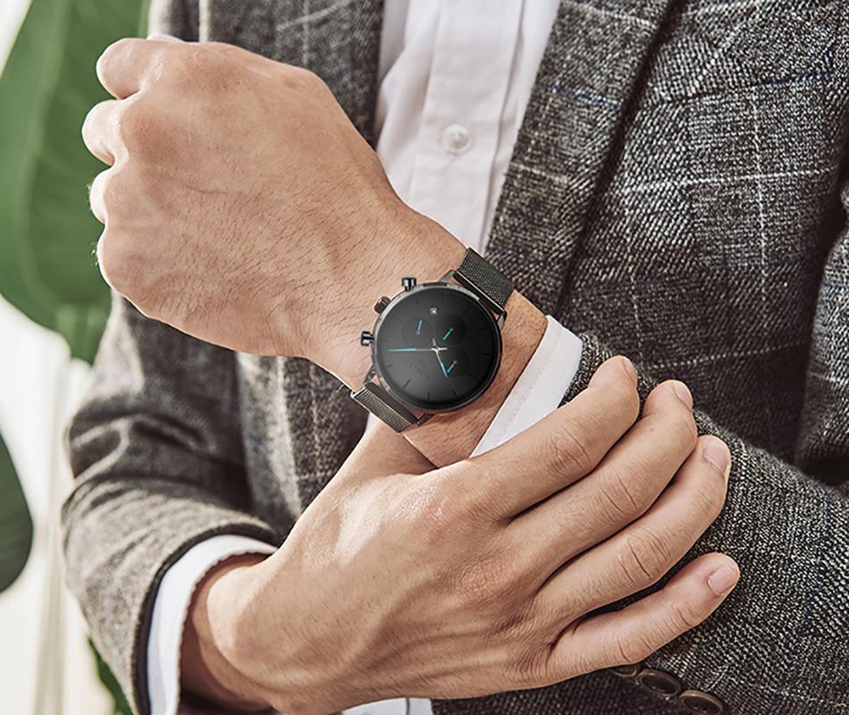 Men's Elegant Waterproof Watch With Chronometers And Color Hands Unique Design Excellent Look