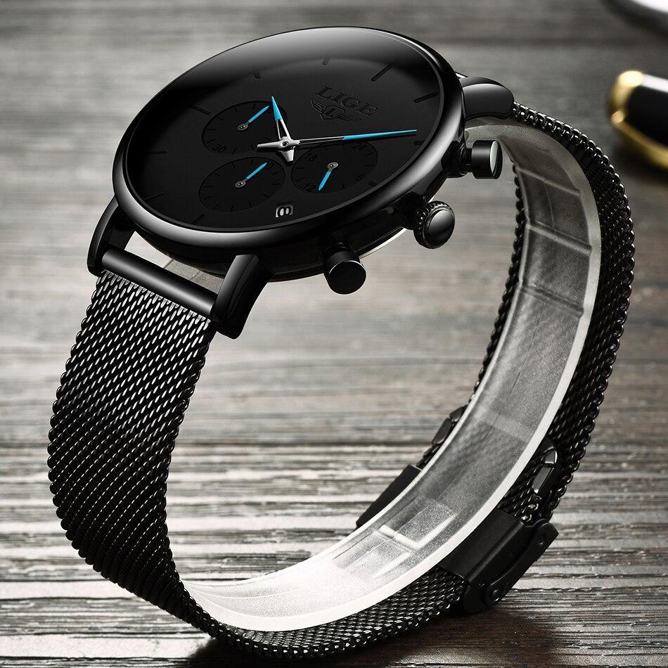 Men's Elegant Waterproof Watch With Chronometers And Color Hands Unique Design Excellent Look