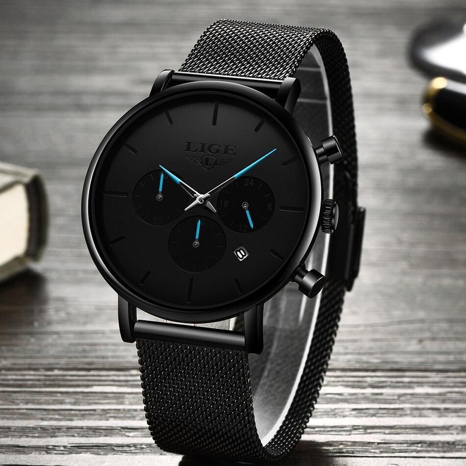 Men's Elegant Waterproof Watch With Chronometers And Color Hands Unique Design Excellent Look