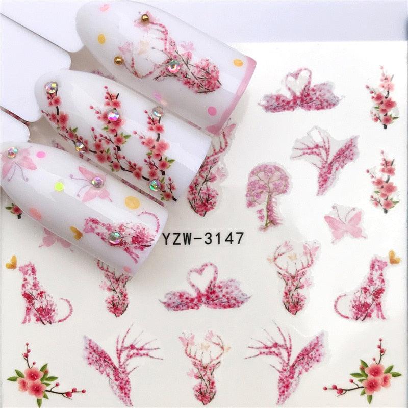 New Christmas Water Decal Nail Art Nail sticker New Year Slider Tattoo Full Cover Santa Claus Snowman Designs Xmas Decals 3D Wave Design Decoration for Women Girls Tape Nail Art Stickers Decal Decoration Nail Art Accessories Decoration Decal