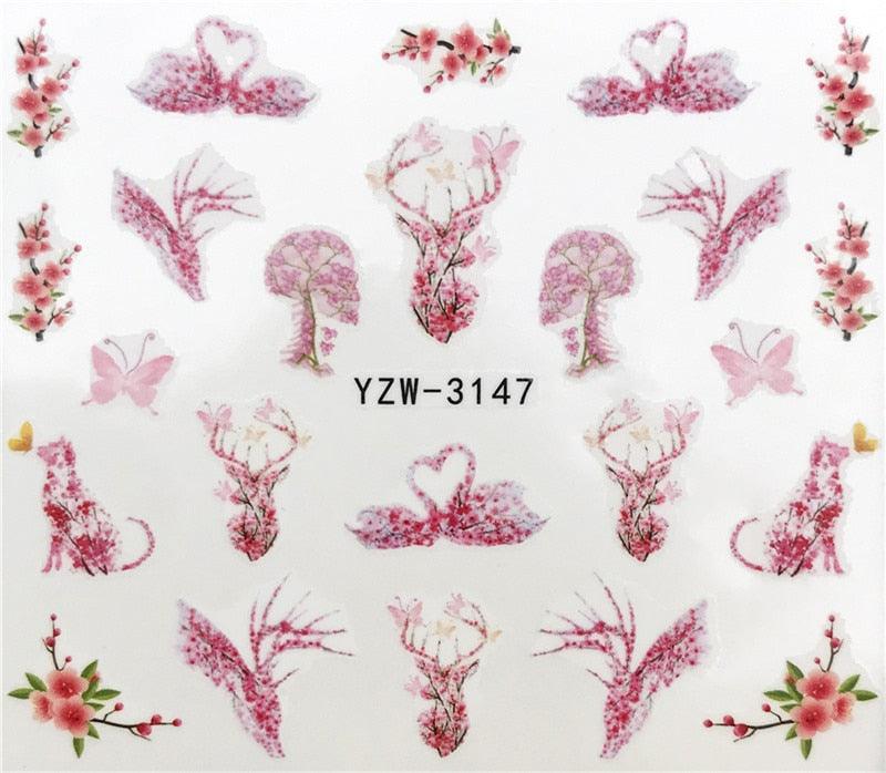 New Christmas Water Decal Nail Art Nail sticker New Year Slider Tattoo Full Cover Santa Claus Snowman Designs Xmas Decals 3D Wave Design Decoration for Women Girls Tape Nail Art Stickers Decal Decoration Nail Art Accessories Decoration Decal