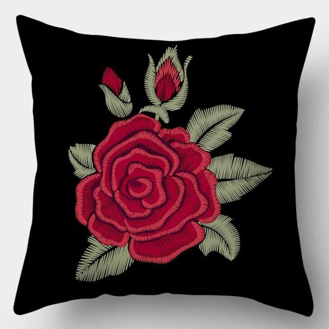 Valentines Day Red Heart And Flowers Pillow Cover Decorative Cushion Case Home Decor Sofa Couch Bedroom Car Flower Pillow Covers Love Pillow Covers Decorative Linen Square Throw Pillow Covers Couple Cushion Cases Home Decor for Sofa Bedroom Car 45x45cm