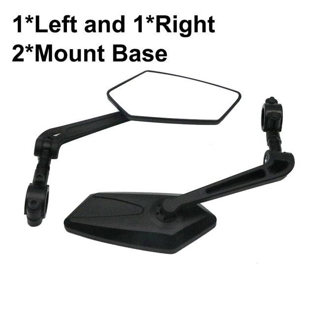 New Scratch Resistant Glass Lens Rear View Mirror Bike Cycling Clear Wide Range Back Sight Rearview Reflector Adjustable Handlebar Rotatable Bicycle Rear View Glass Mirror Wide Angle Acrylic Safety Mirror New Scratch Resistant Glass Lens