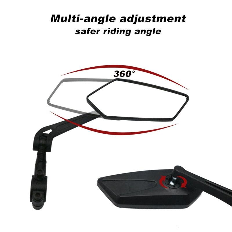 New Scratch Resistant Glass Lens Rear View Mirror Bike Cycling Clear Wide Range Back Sight Rearview Reflector Adjustable Handlebar Rotatable Bicycle Rear View Glass Mirror Wide Angle Acrylic Safety Mirror New Scratch Resistant Glass Lens