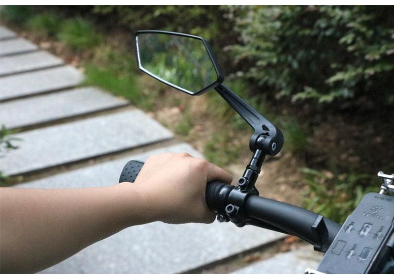 New Scratch Resistant Glass Lens Rear View Mirror Bike Cycling Clear Wide Range Back Sight Rearview Reflector Adjustable Handlebar Rotatable Bicycle Rear View Glass Mirror Wide Angle Acrylic Safety Mirror New Scratch Resistant Glass Lens
