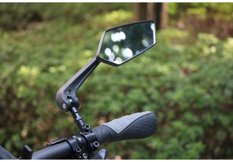 New Scratch Resistant Glass Lens Rear View Mirror Bike Cycling Clear Wide Range Back Sight Rearview Reflector Adjustable Handlebar Rotatable Bicycle Rear View Glass Mirror Wide Angle Acrylic Safety Mirror New Scratch Resistant Glass Lens