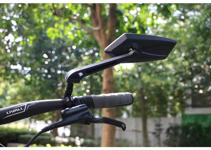 New Scratch Resistant Glass Lens Rear View Mirror Bike Cycling Clear Wide Range Back Sight Rearview Reflector Adjustable Handlebar Rotatable Bicycle Rear View Glass Mirror Wide Angle Acrylic Safety Mirror New Scratch Resistant Glass Lens