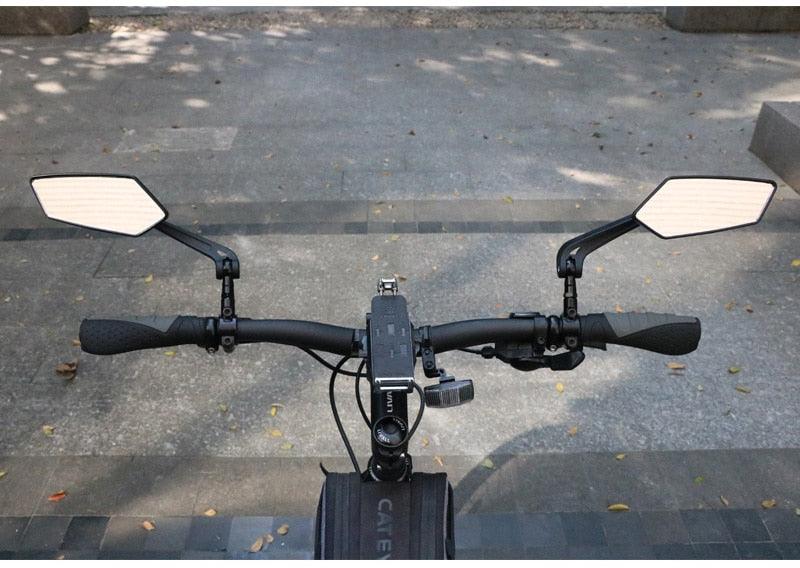 New Scratch Resistant Glass Lens Rear View Mirror Bike Cycling Clear Wide Range Back Sight Rearview Reflector Adjustable Handlebar Rotatable Bicycle Rear View Glass Mirror Wide Angle Acrylic Safety Mirror New Scratch Resistant Glass Lens