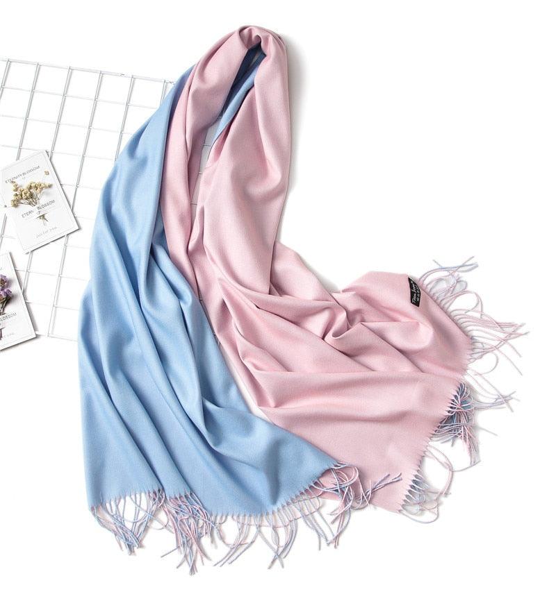 Fashion Winter Solid Soft Scarf Cashmere Lightweight Scarves Shawls Cashmere Escharpe Scarfs Lightweight Shawls Hijabs Shawls Escharpe Elegant Wrap Blanket Bandana Tassel For Lady