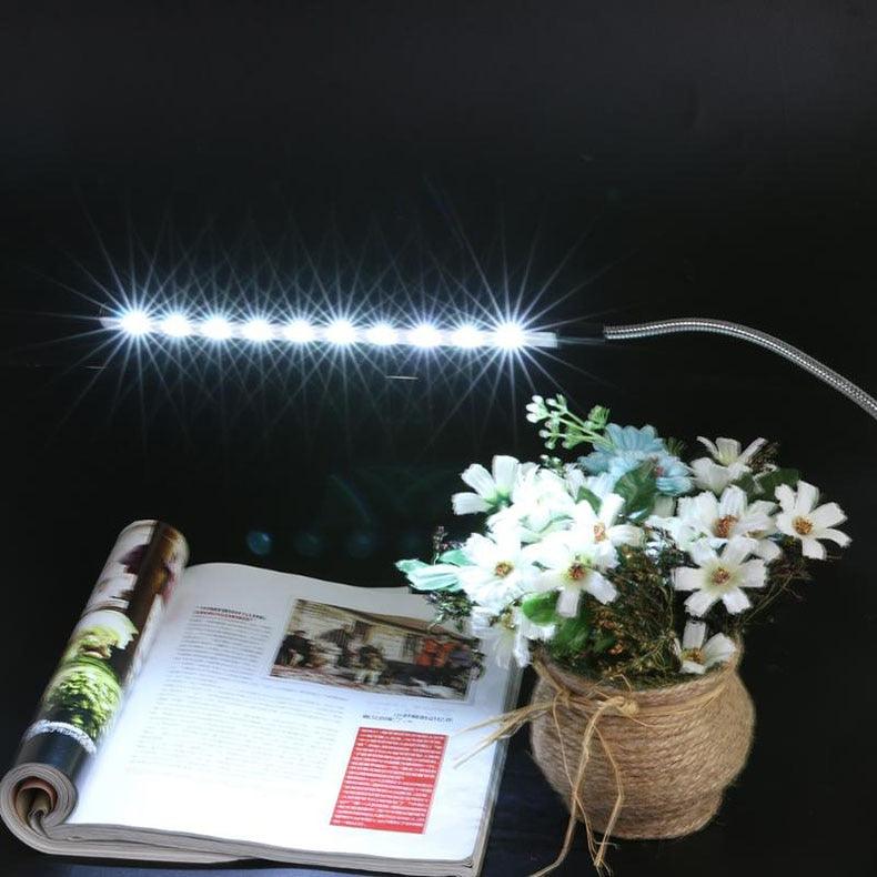 Mini USB Table Light 10 LEDS USB Light Flexible Metal LED Table Lamp Super Bright Led Book Decorative Table Lamp Cute Study Lamps for Bedroom Décor