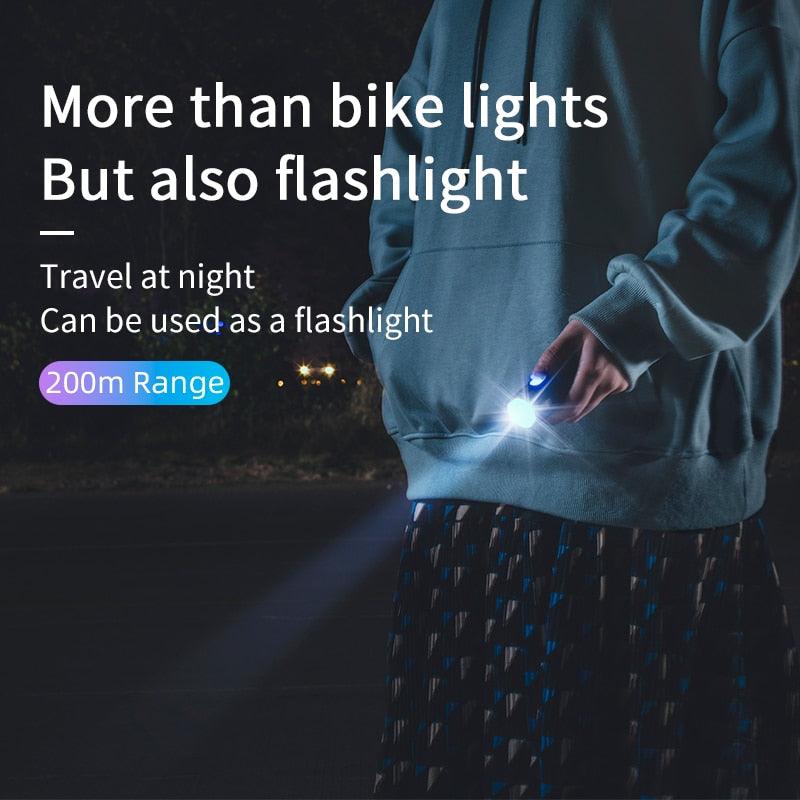 Bike Front Light Rainproof USB Rechargeable Bicycle Light Cycling Headlight LED Flashlight Bike USB Rechargeable Bicycle Light Bicycle Front Headlight LED Bike Headlight Lamp 2000mAh