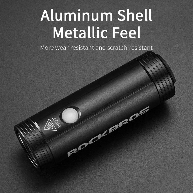 Bike Front Light Rainproof USB Rechargeable Bicycle Light Cycling Headlight LED Flashlight Bike USB Rechargeable Bicycle Light Bicycle Front Headlight LED Bike Headlight Lamp 2000mAh