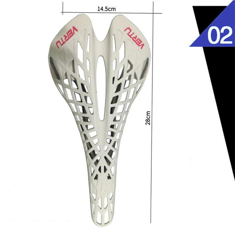 Mountain Super Light Plastic Bicycle Saddle Bike Saddle Seat PVC Cushion Hollow Seat Saddle Ultra Light Cycling Bicycle Seat Saddle Hollow Ergonomic Shock Absorption Water Resistant Protection