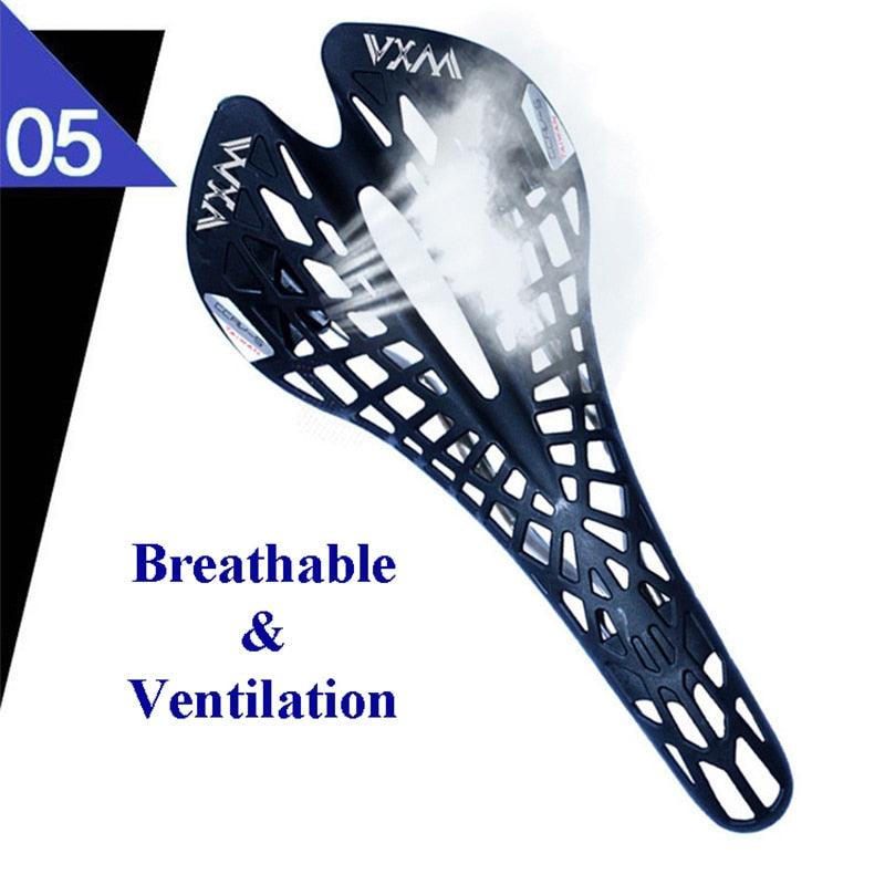 Mountain Super Light Plastic Bicycle Saddle Bike Saddle Seat PVC Cushion Hollow Seat Saddle Ultra Light Cycling Bicycle Seat Saddle Hollow Ergonomic Shock Absorption Water Resistant Protection