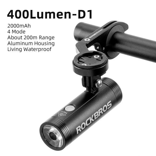 Bike Front Light Rainproof USB Rechargeable Bicycle Light Cycling Headlight LED Flashlight Bike USB Rechargeable Bicycle Light Bicycle Front Headlight LED Bike Headlight Lamp 2000mAh