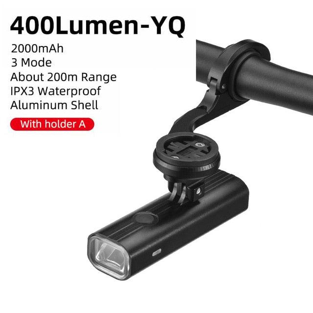 Bike Front Light Rainproof USB Rechargeable Bicycle Light Cycling Headlight LED Flashlight Bike USB Rechargeable Bicycle Light Bicycle Front Headlight LED Bike Headlight Lamp 2000mAh