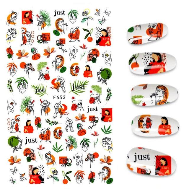 The New 3D Nail Sticker Cool English Letter stickers for nail Foil Love Heart Design Nails Accessories Fashion Manicure Sticker Stickers Girls Manicure Decoration Nail Art Supplies 3D Self-Adhesive Nail Decals Designer Nail Stickers for Acrylic Nails