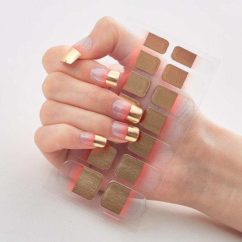 Full Cover Nail Stickers Designer Nail Decals Fashion Five Sorts of Nail Stickers Nail Sticker set Nail Decoration Nail Strips 3D Nail Art Stickers Decal Slider Template Diy Nail Tool Decorations Nail Art Design Self Adhesive Luxury Designer Nail Sticker