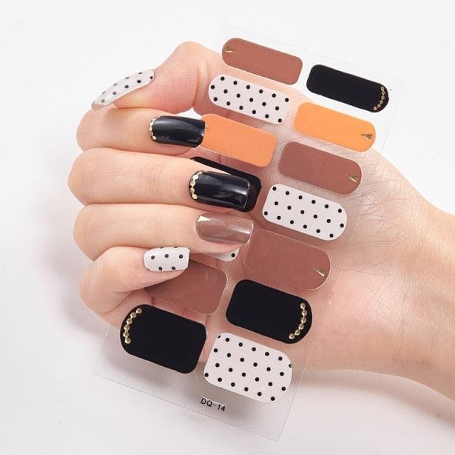 Full Cover Nail Stickers Designer Nail Decals Fashion Five Sorts of Nail Stickers Nail Sticker set Nail Decoration Nail Strips 3D Nail Art Stickers Decal Slider Template Diy Nail Tool Decorations Nail Art Design Self Adhesive Luxury Designer Nail Sticker