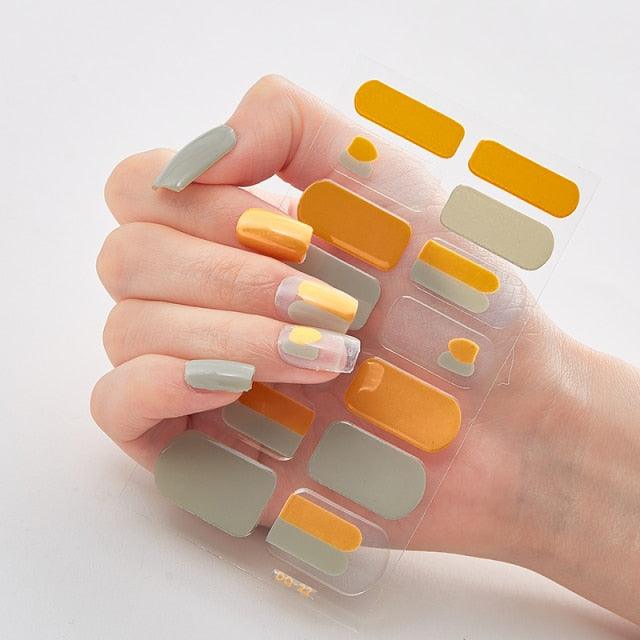Full Cover Nail Stickers Designer Nail Decals Fashion Five Sorts of Nail Stickers Nail Sticker set Nail Decoration Nail Strips 3D Nail Art Stickers Decal Slider Template Diy Nail Tool Decorations Nail Art Design Self Adhesive Luxury Designer Nail Sticker