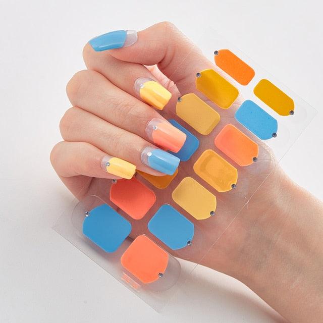 Full Cover Nail Stickers Designer Nail Decals Fashion Five Sorts of Nail Stickers Nail Sticker set Nail Decoration Nail Strips 3D Nail Art Stickers Decal Slider Template Diy Nail Tool Decorations Nail Art Design Self Adhesive Luxury Designer Nail Sticker