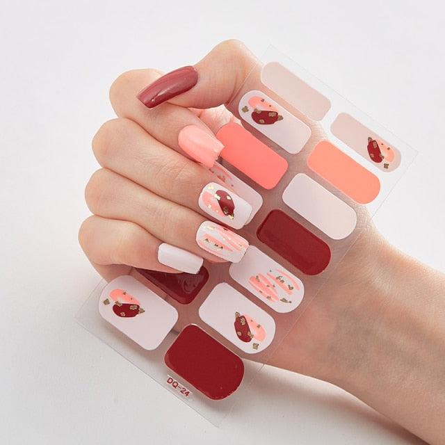Full Cover Nail Stickers Designer Nail Decals Fashion Five Sorts of Nail Stickers Nail Sticker set Nail Decoration Nail Strips 3D Nail Art Stickers Decal Slider Template Diy Nail Tool Decorations Nail Art Design Self Adhesive Luxury Designer Nail Sticker